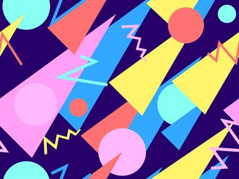 Memphis seamless pattern. Geometric elements memphis in the style of 80's. Tr イラスト素材