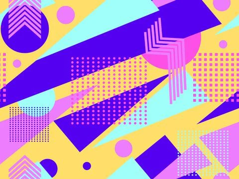 Memphis seamless pattern. Geometric elements memphis in the style of 80's. Tr Stockillustratie