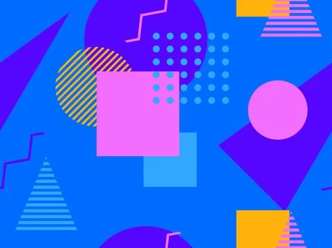 Memphis seamless pattern. Geometric elements memphis in the style of 80's. Tr Stockillustratie