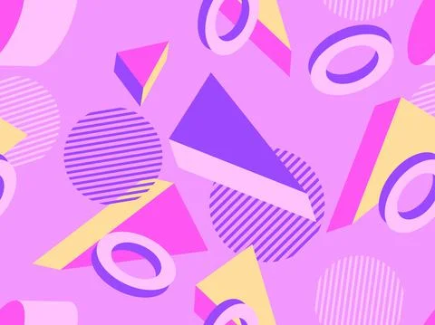 Memphis seamless pattern. Geometric elements memphis in the style of 80's Stockillustratie