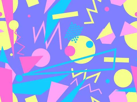 Memphis seamless pattern. Geometric elements memphis in the style of 80's Stockillustratie