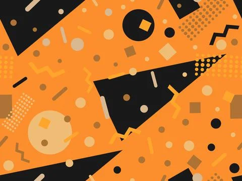 Memphis seamless pattern. Geometric elements memphis in the style of 80's Stock Illustration