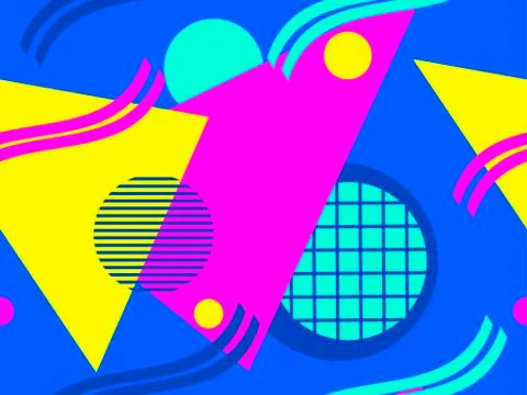 Memphis seamless pattern, geometric shapes in the style of 80s. Modern trendy Stock-Illustration