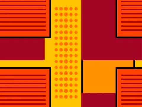 Memphis seamless pattern with geometric shapes and black stroke. Bauhaus styl 스톡 일러스트