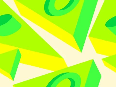 Memphis seamless pattern with geometric shapes in style of the 80s. 3d isomet Illustrazione stock