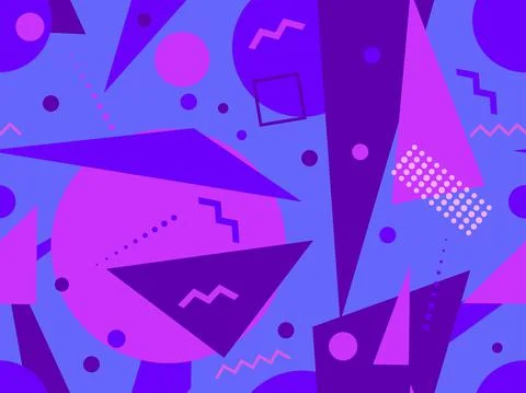 Memphis seamless pattern with geometric shapes in 80s style. Geometric retro  Stock-Illustration