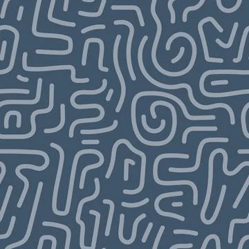 Memphis seamless pattern. silhouette line background. Vector illustration Stock Illustration