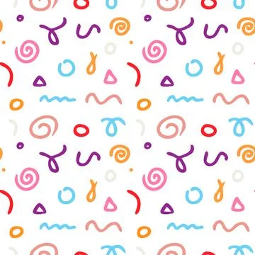 Memphis seamless pattern. Trendy memphis style. Colorful geometric seamless.. Illustrazione stock