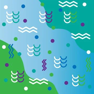 Memphis serpentine background Stock Illustration