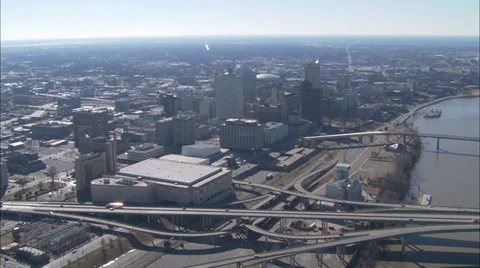 Memphis Skyline Flyover Video stock 39801419