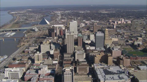 Memphis Skyline Flyover Stock Footage 39801747