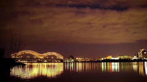 Memphis skyline night timelapse 2 Video stock 71014509