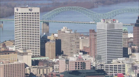 Memphis Skyline by River Stock Footage 39802747
