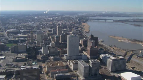 Memphis Stadium Flyover Stock Footage 39801509