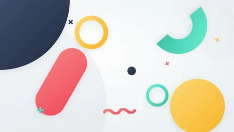 Memphis style abstract composition with rounded shapes and bright contrasti.. 動画素材 336365150