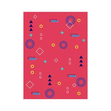 Memphis style abstract geometric pattern background Stock Illustration