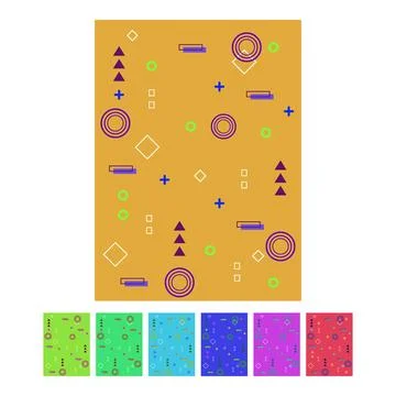 Memphis style abstract geometric pattern background Stock Illustration