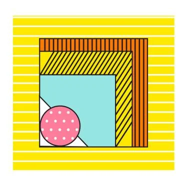 Memphis style background. vector geometric illustration. Ilustración de archivo