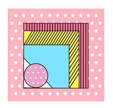 Memphis style background. vector geometric illustration. Ilustración de archivo