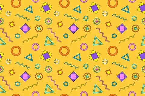 Memphis Style Cartoon Pattern Stock Illustration