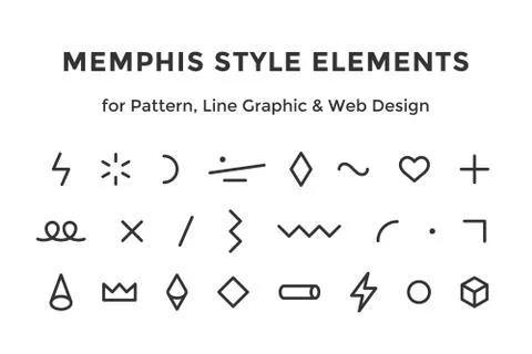 Memphis style elements Stock Illustration