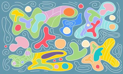 Memphis style geometric pattern with doodle Illustrazione stock