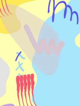 Memphis style geometric pattern, line elements and geometric figures. Stock Illustration