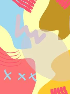Memphis style geometric pattern, line elements and geometric figures. Illustrazione stock