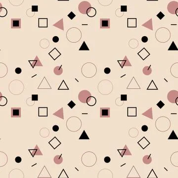 Memphis style geometric seamless pattern for fashion, textile and wallpaper. Stock Illustration