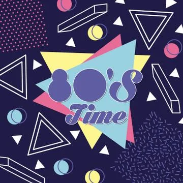 Memphis style pattern 80 time vintage Stock Illustration