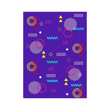Memphis style pattern creating playful geometric background Stock Illustration