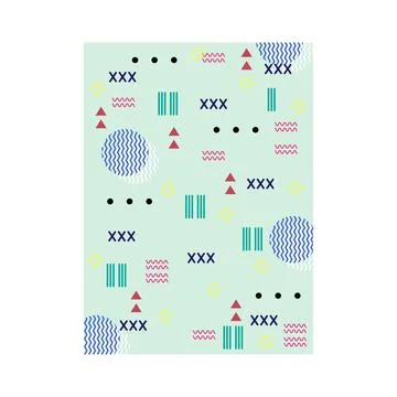 Memphis style pattern creating playful geometric background Stock Illustration