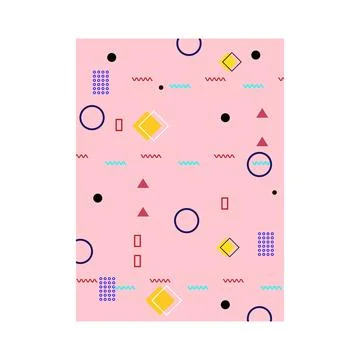 Memphis style pattern creating playful geometric background Stockillustratie