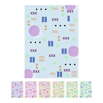 Memphis style pattern creating playful geometric background Stock Illustration