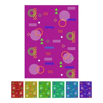 Memphis style pattern creating playful geometric background Stock Illustration