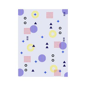 Memphis style pattern featuring geometric shapes and forms Illustrazione stock