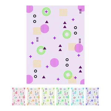 Memphis style pattern featuring geometric shapes and forms 스톡 일러스트
