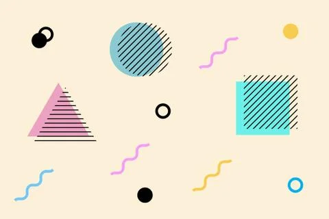 Memphis style pattern, geometric vector pattern, trendy vector background Illustrazione stock