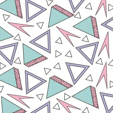 Memphis style pattern triangle geometric shape イラスト素材