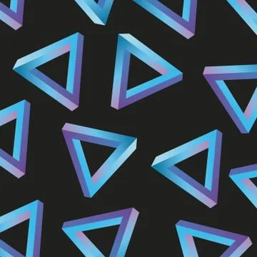 Memphis style pattern triangle repeating geometric shape pastel color Stock Illustration