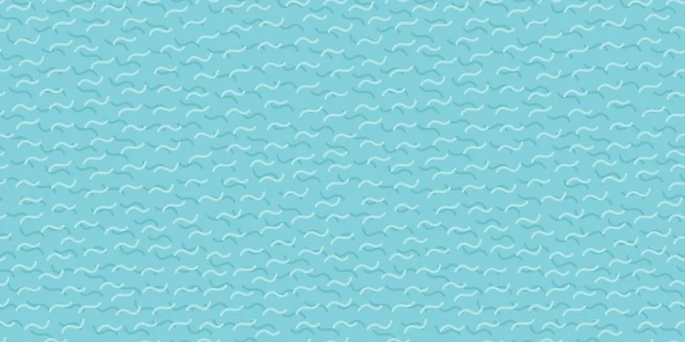 Memphis style pattern vector with small wavy dashes blue color. Simple geomet Illustrazione stock