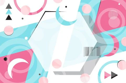 Memphis style poster. Flat design banner for advertising sporting goods Stock-Illustration