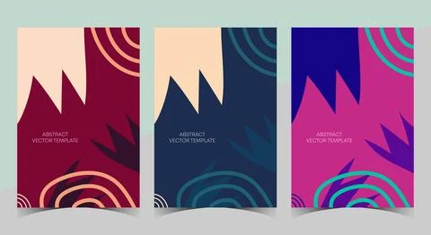 Memphis Style Poster Set. Neutral Colors for Your Decoration, Flat Style Banners Stock Illustration