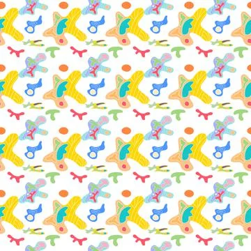 Memphis style seamless geometric pattern Stock Illustration