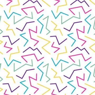 Memphis style seamless pattern, banner template Stock Illustration