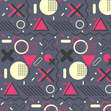 Memphis style, seamless pattern Illustrazione stock