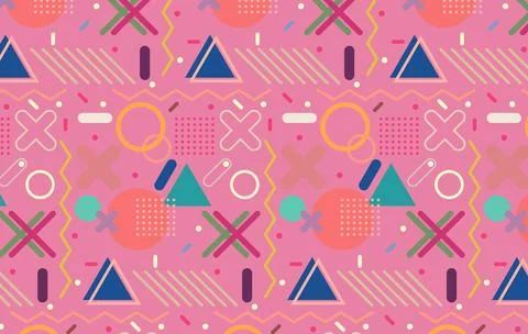 Memphis style, seamless pattern Stock Illustration