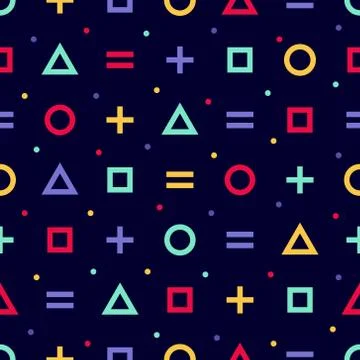 Memphis style seamless pattern. Wrapping paper texture 80-90s style. Colorful Stock Illustration