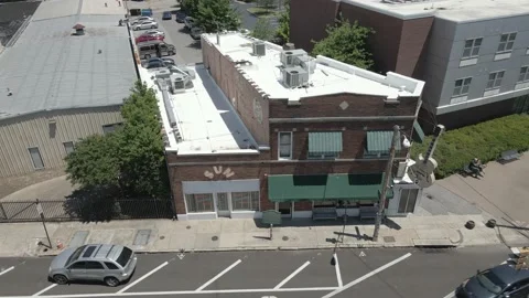 Memphis Sun Studio Aerial Shot Video stock 229909141