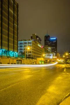 Memphis tennessee city streets at night Stock Photos